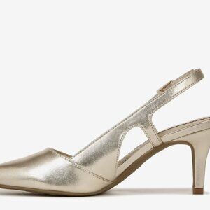 LifeStride Gold Slingback Pumps (Wide Width)